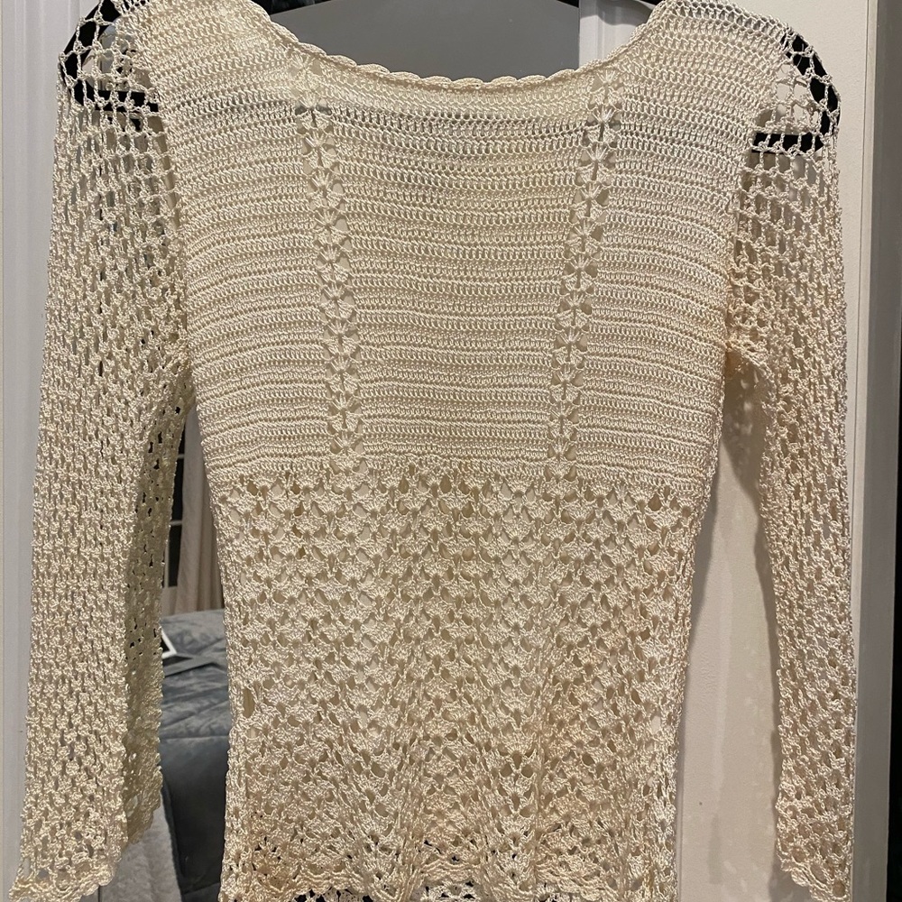 Ziani Couture Creme Lace/Crochet Top